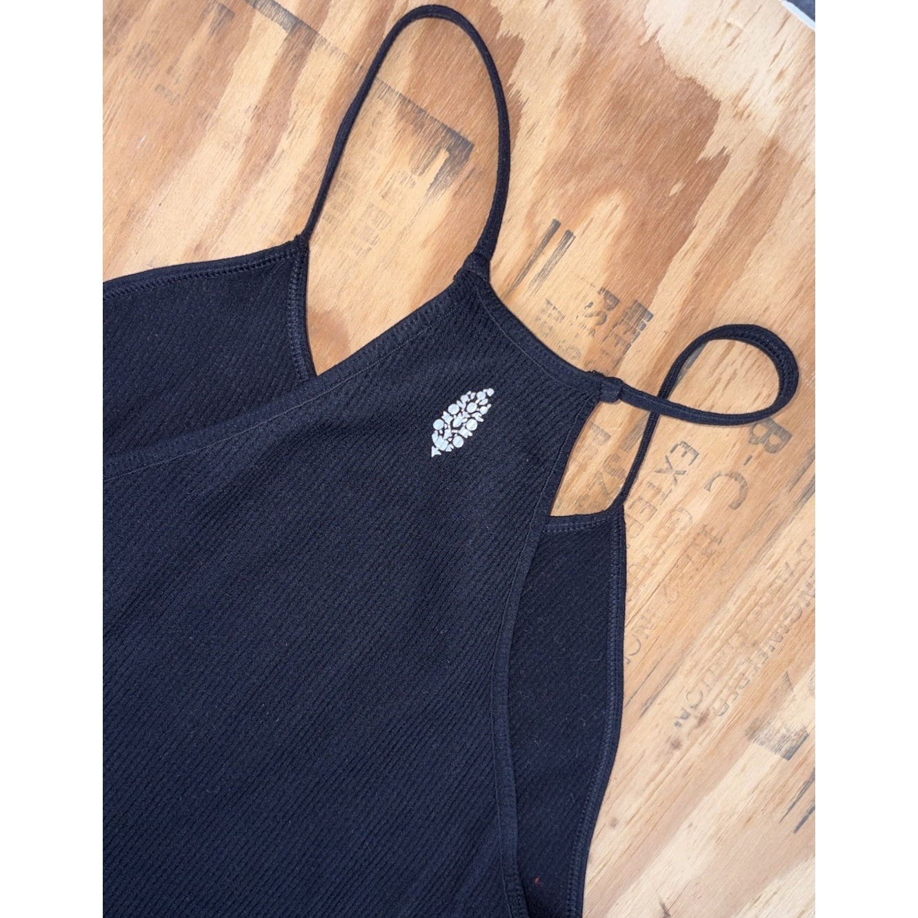 Free People Movement Happiness Runs Crop Tank Top Black M/L Medium Large Ribbed